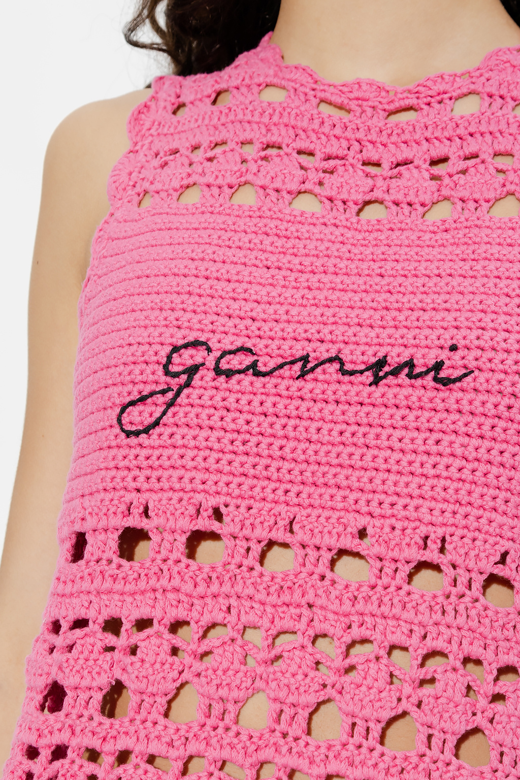 Pink Crochet tunic Ganni - SchaferandweinerShops HK - Floral